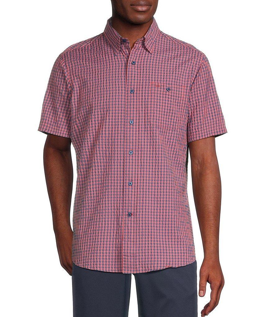 Cremieux Blue Label Performance Stretch Check Seersucker Short Sleeve Woven Shirt Product Image