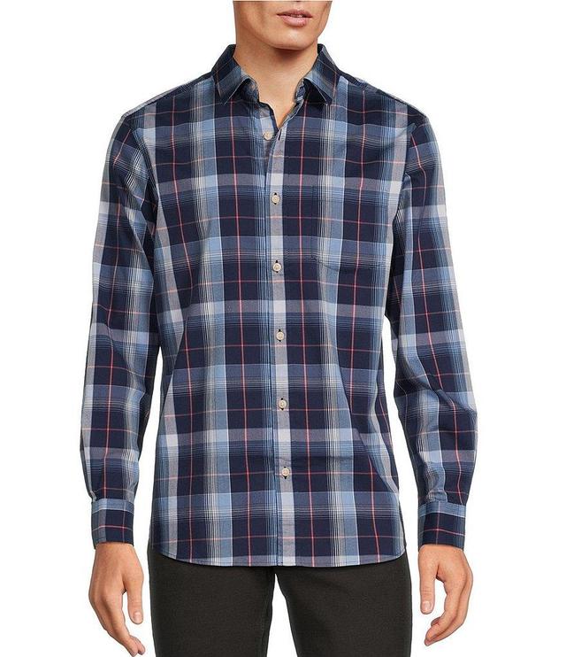 Rowm Rec + Relax Long Sleeve Performance Large Dark Plaid Pattern Shirt Product Image