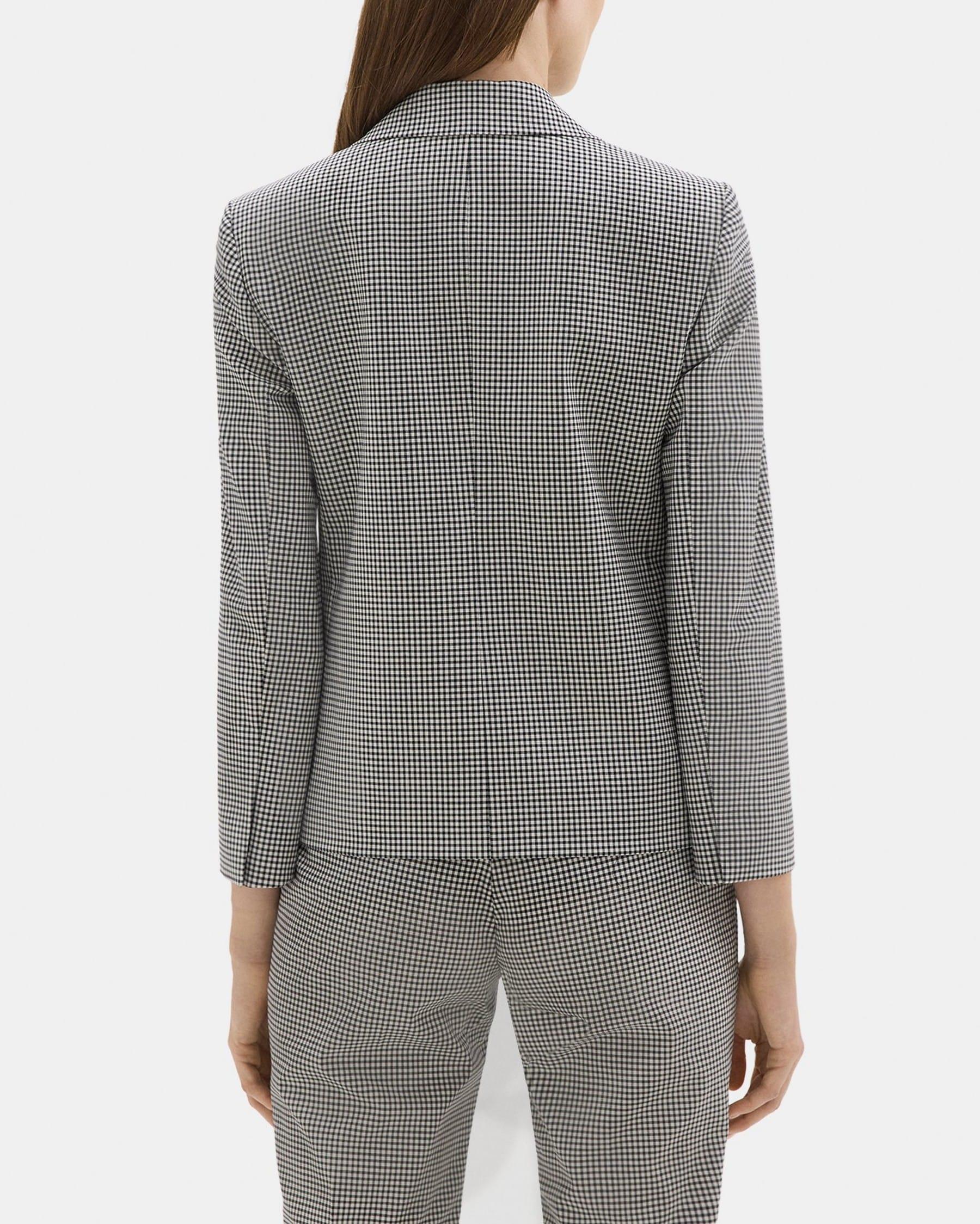 Slim Blazer in Checked Stretch Wool Product Image