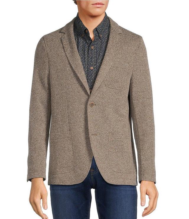 Rowm Long Sleeve Textured Solid Knit Blazer Product Image