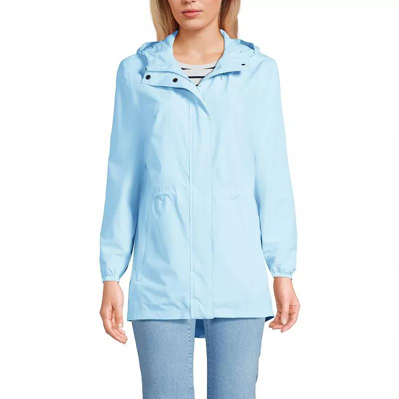 Womens Lands End Hooded Packable Raincoat Product Image