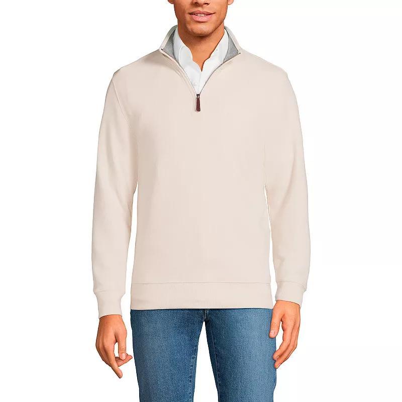 Big & Tall Lands End Bedford Classic-Fit Ribbed Quarter-Zip Sweater, Mens Radiant Blue Product Image