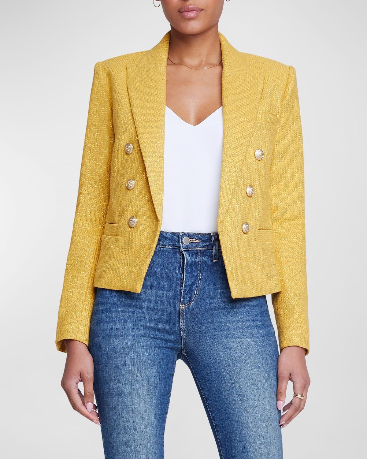 Womens Brooke Cotton-Blend Crop Blazer Product Image