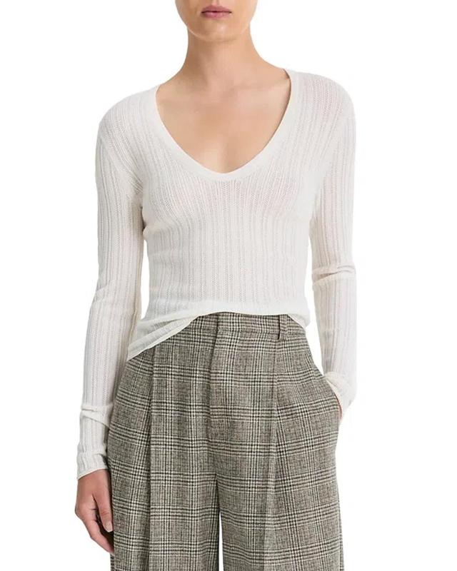 Pointelle Sweater In Off White Product Image