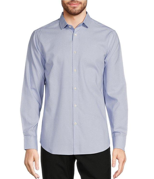 Murano Slim-Fit Diamond Print Long Sleeve Woven Shirt Product Image