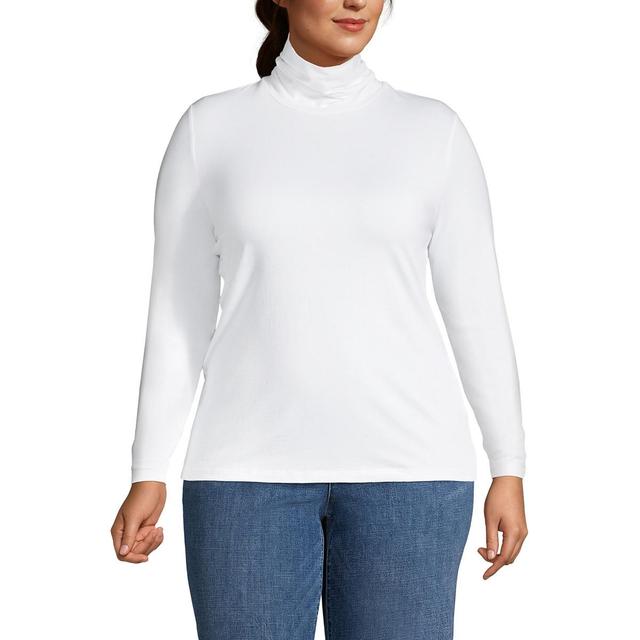 Plus Size Lands End Lightweight Fitted Long Sleeve Turtleneck, Womens Product Image