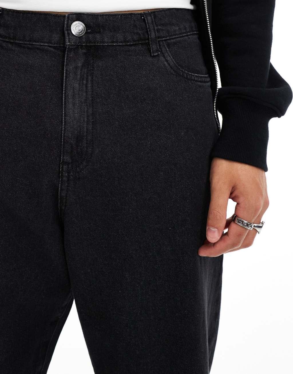 ADPT baggy fit jeans in black Product Image