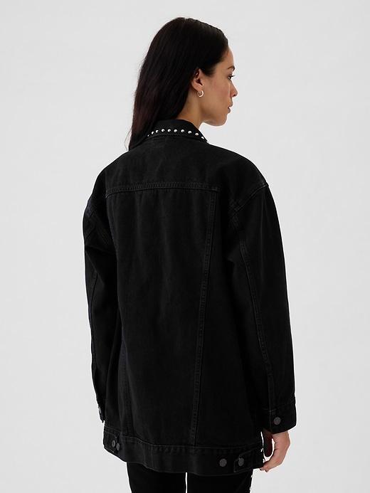 Studded Oversized Icon Denim Jacket Product Image