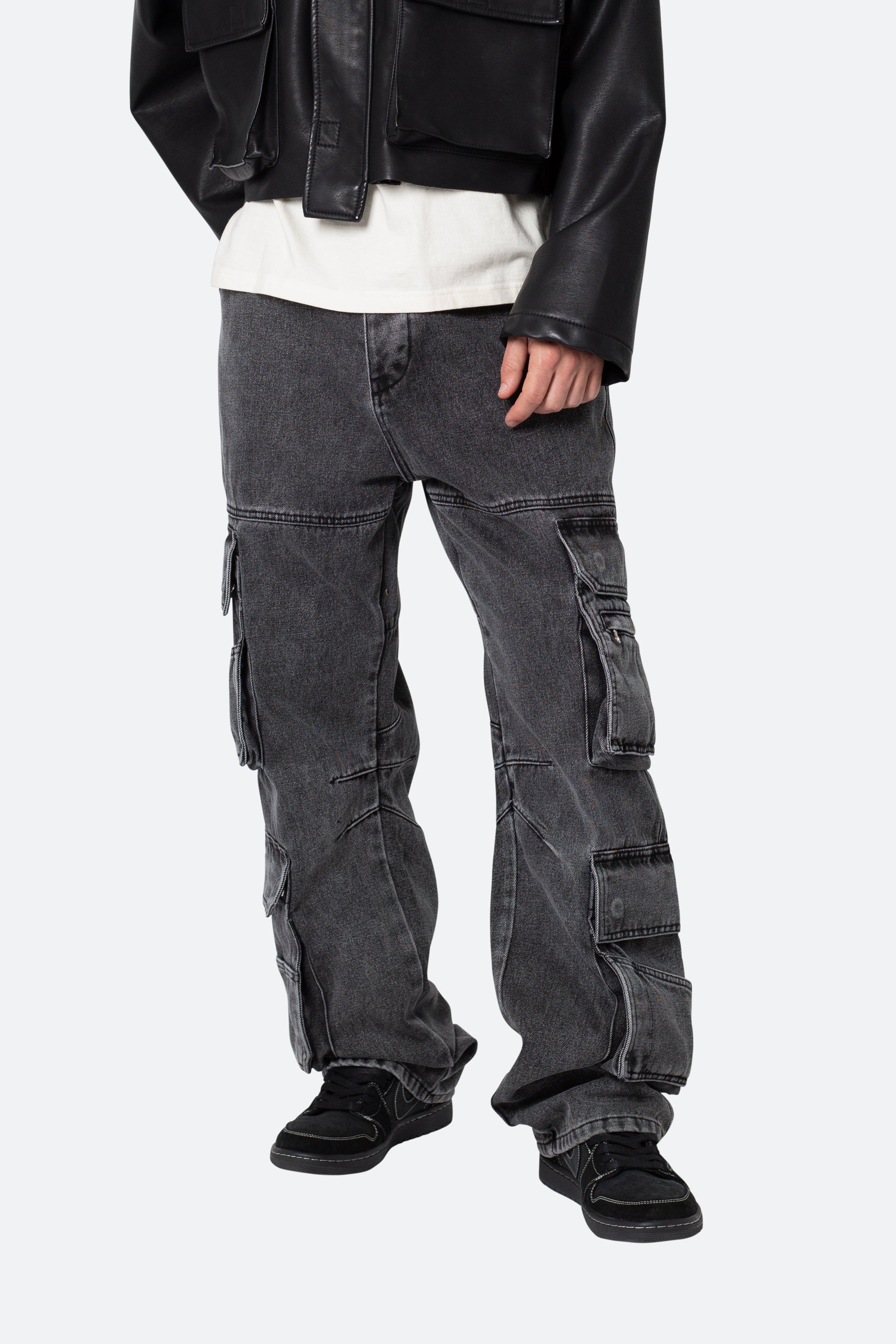 Ultra Baggy Skate Cargo Denim - Washed Black Product Image