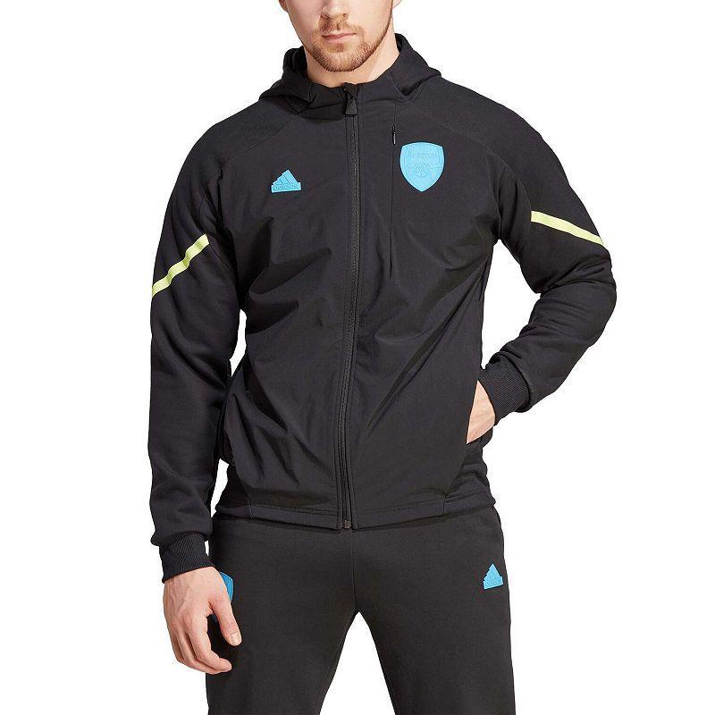 Mens adidas Black Arsenal Designed for Gameday Raglan Full-Zip Hoodie Jacket Product Image