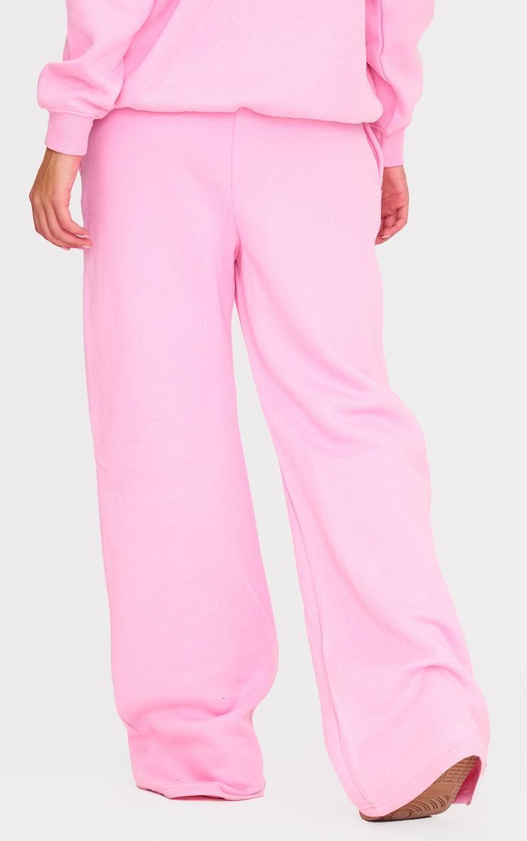  Ballet Pink Embroidered Drawstring Waist Wide Leg Sweatpants Product Image