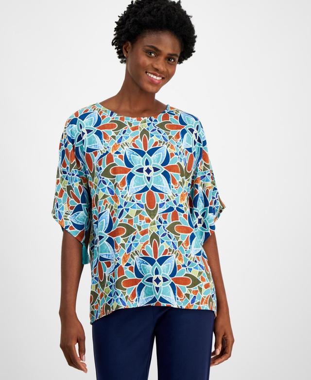 Women's Glamorous Tiles Scoop-Neck Top, Created for Macy's   Product Image