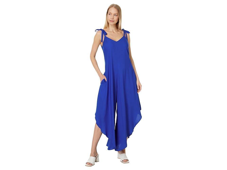 Vince Camuto Womens Solid Tie Shoulder Angled Hem Jumpsuit Product Image