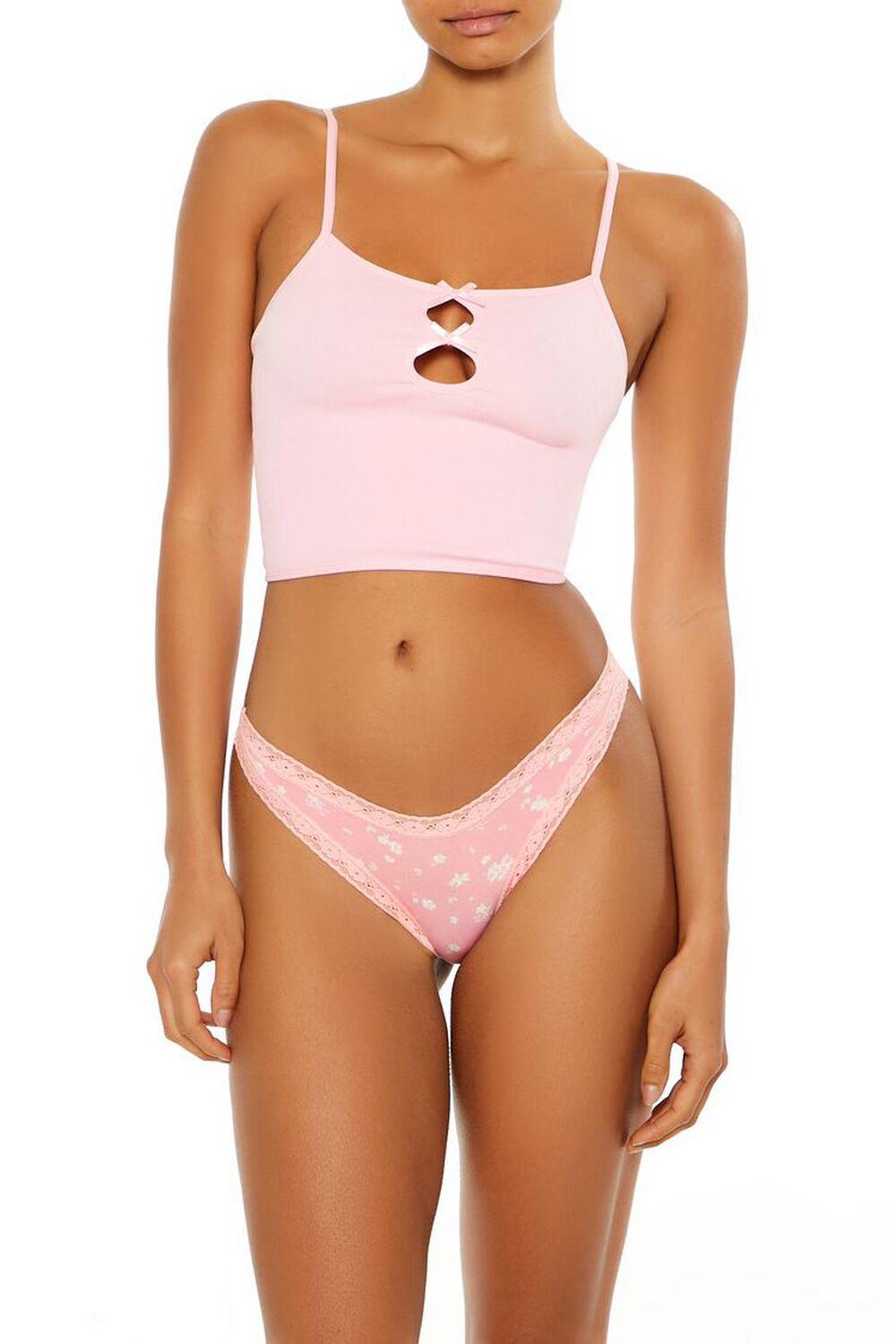 Lace-Trim Floral Bikini Panties | Forever 21 Product Image