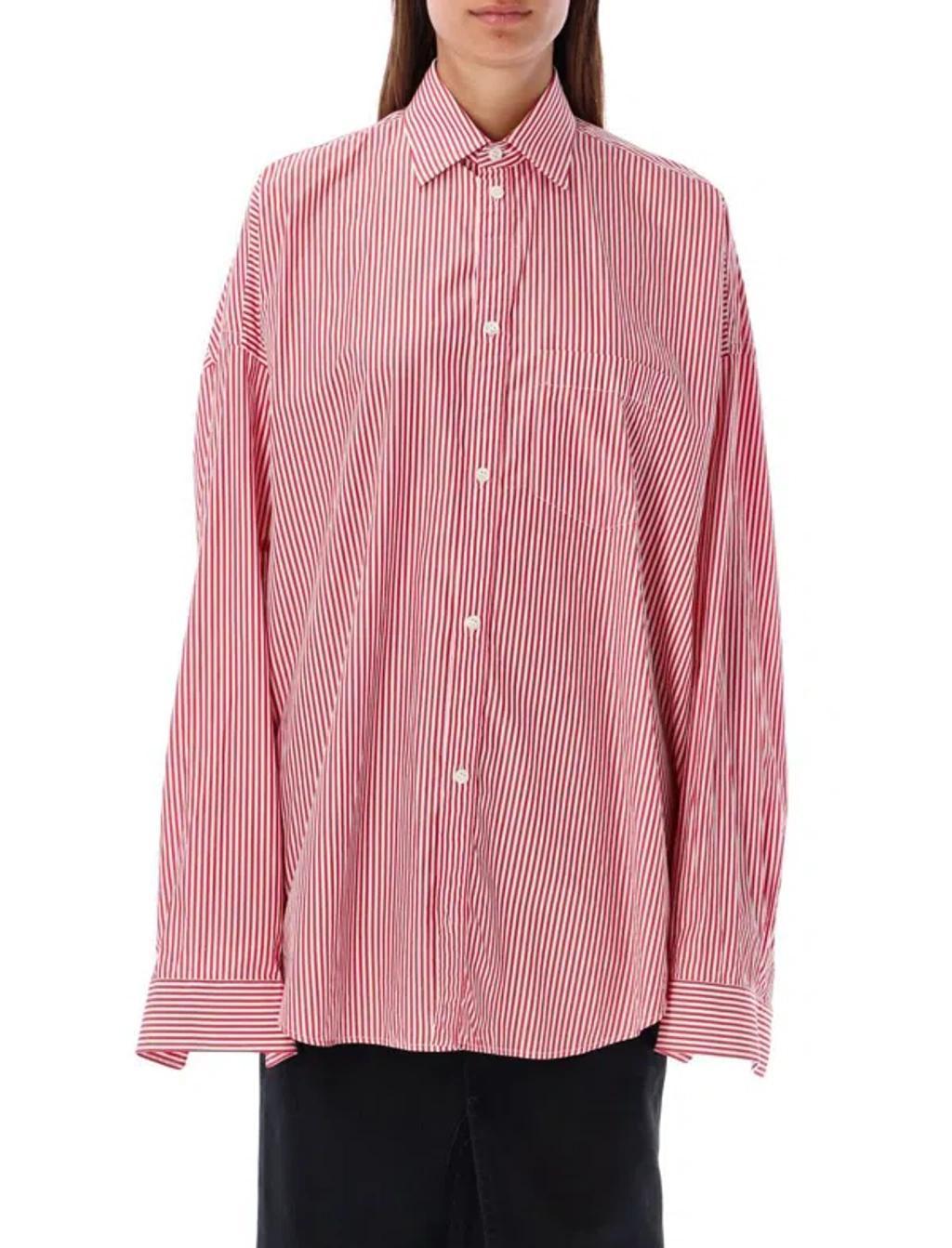 BALENCIAGA Shirt With Logo In Rosso Product Image