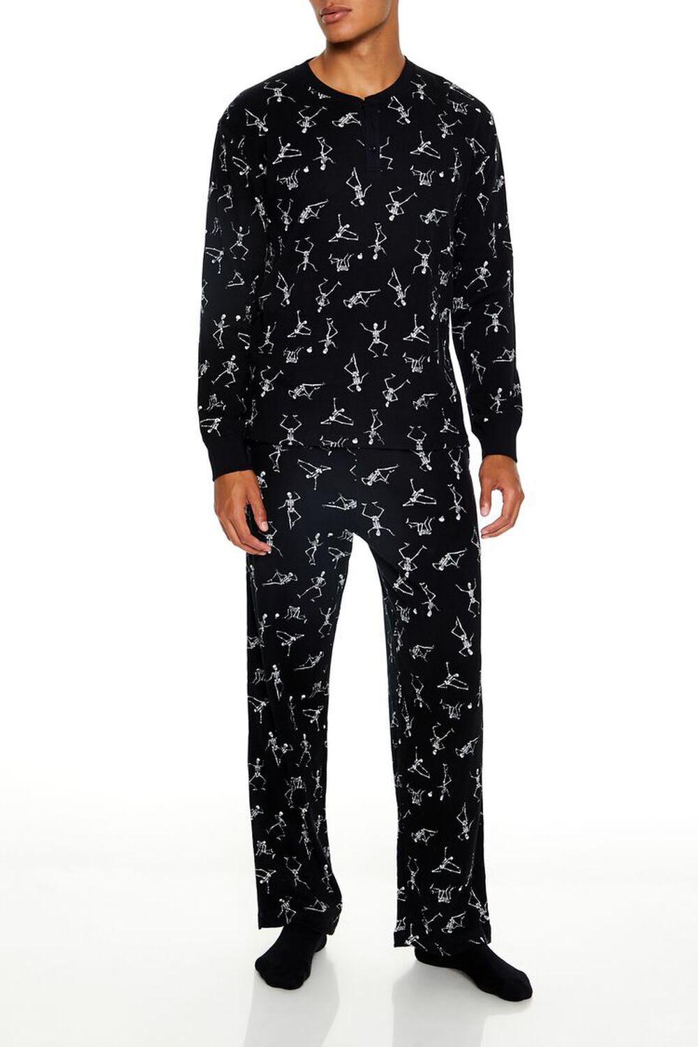 Sweater-Knit Skeleton Top & Pants Pajama Set | Forever 21 Product Image