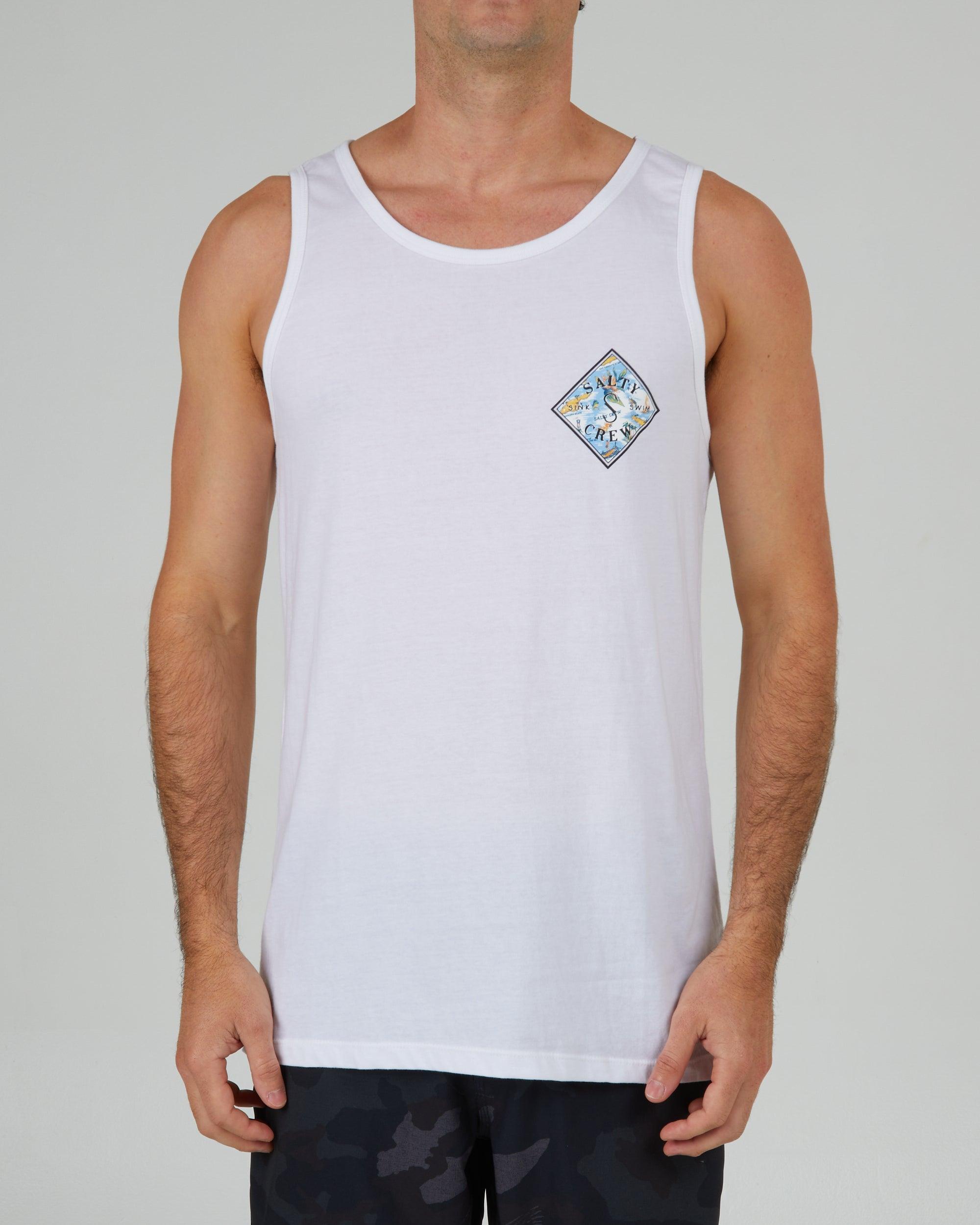 Tippet Tropics Tank - White Male Product Image