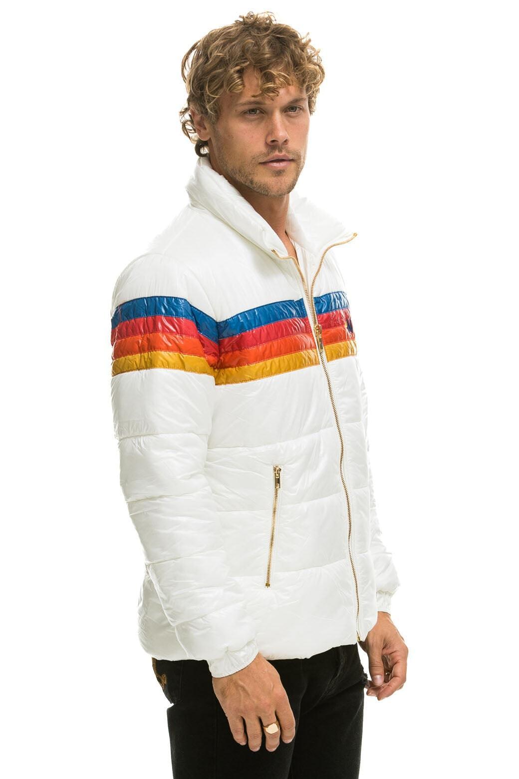 4 STRIPE LUXE TRAVELER JACKET - GLOSSY WHITE Male Product Image