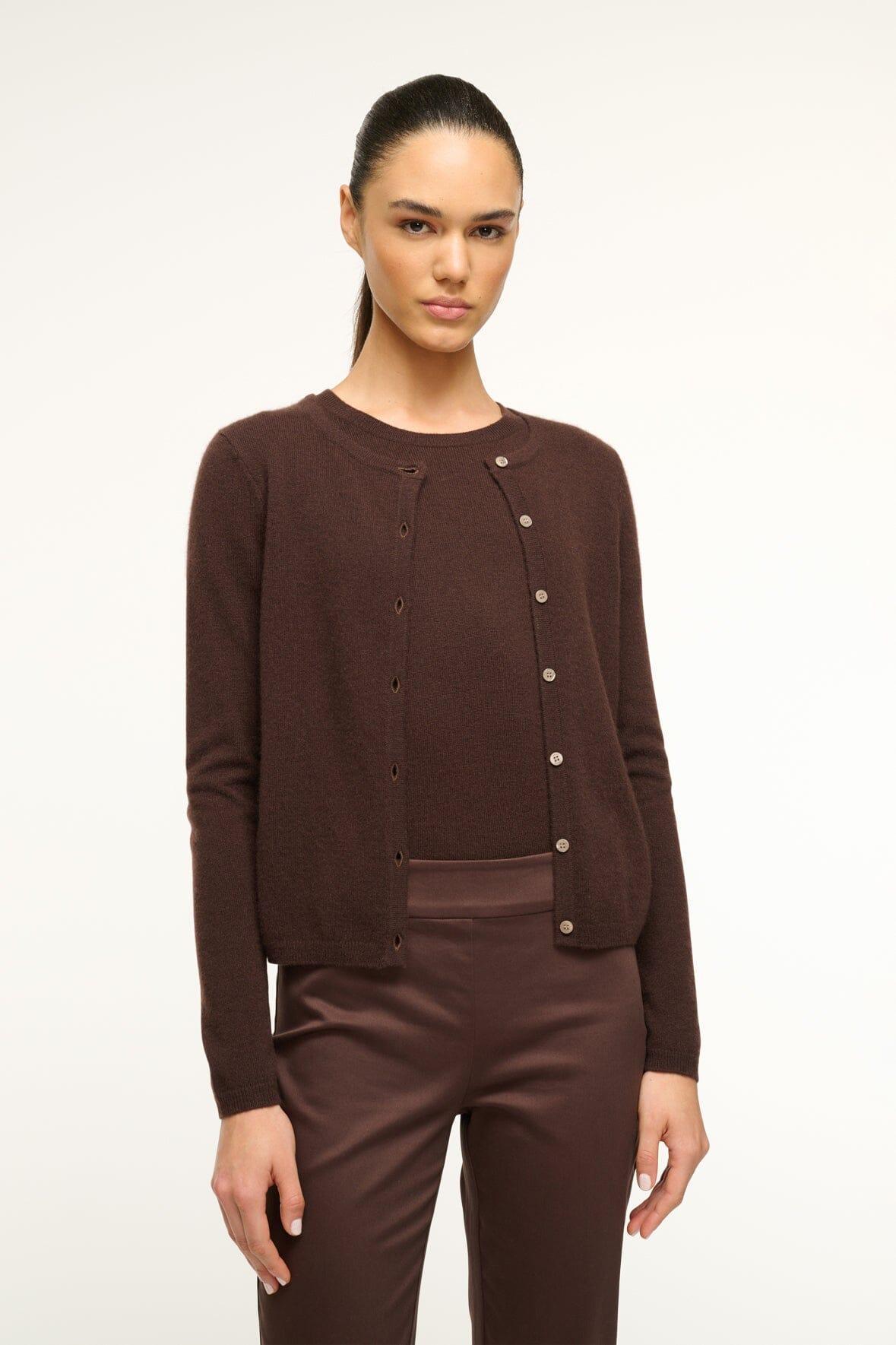 MIDNIGHT CASHMERE CARDIGAN | DARK CHOCOLATE Product Image