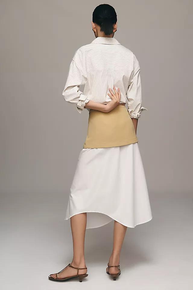 Maeve Layered Shirttail Midi Skirt Product Image