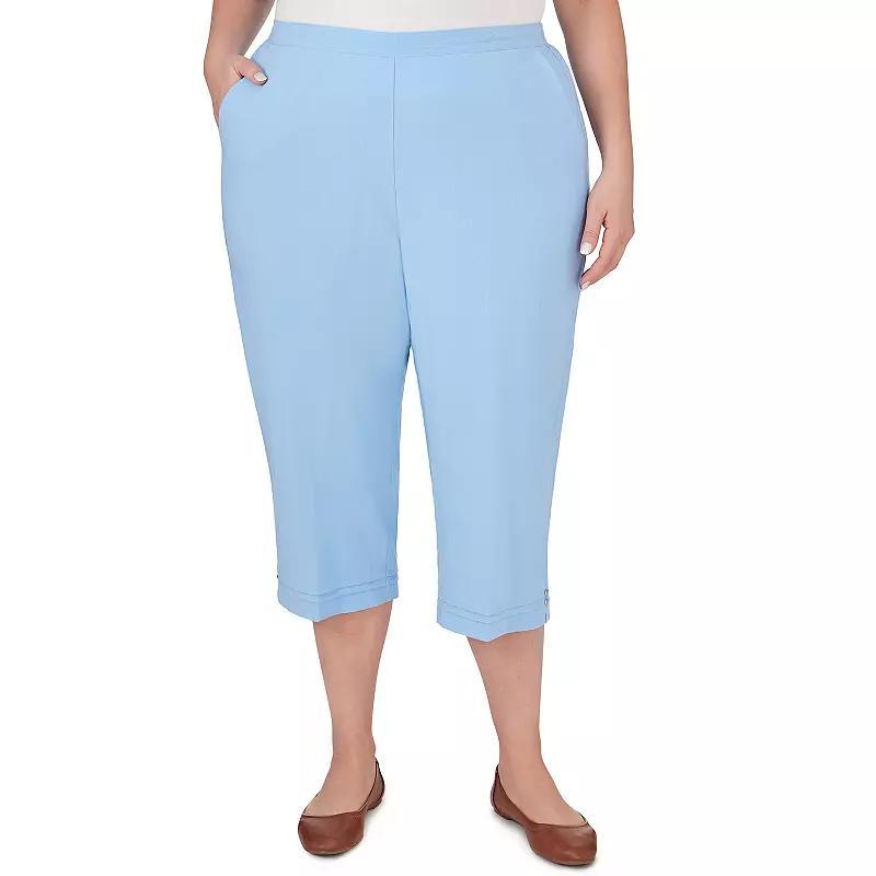 Plus Size Alfred Dunner Pull-On Button Cuff Capri Pants, Womens Product Image