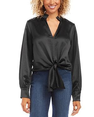 Karen Kane Satin Tie Front Top Product Image