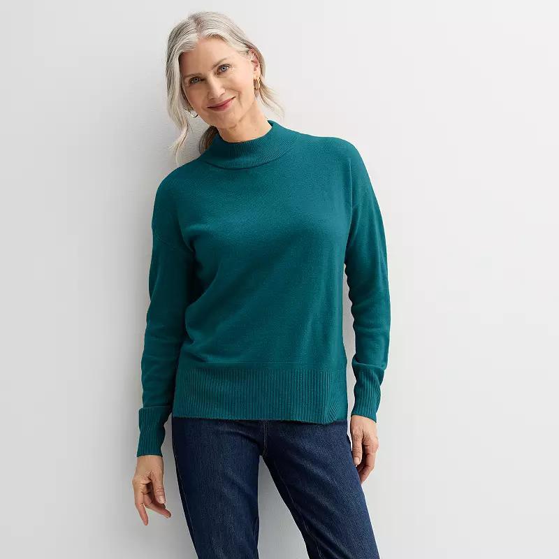 Womens Croft & Barrow Mockneck Pullover Sweater Product Image