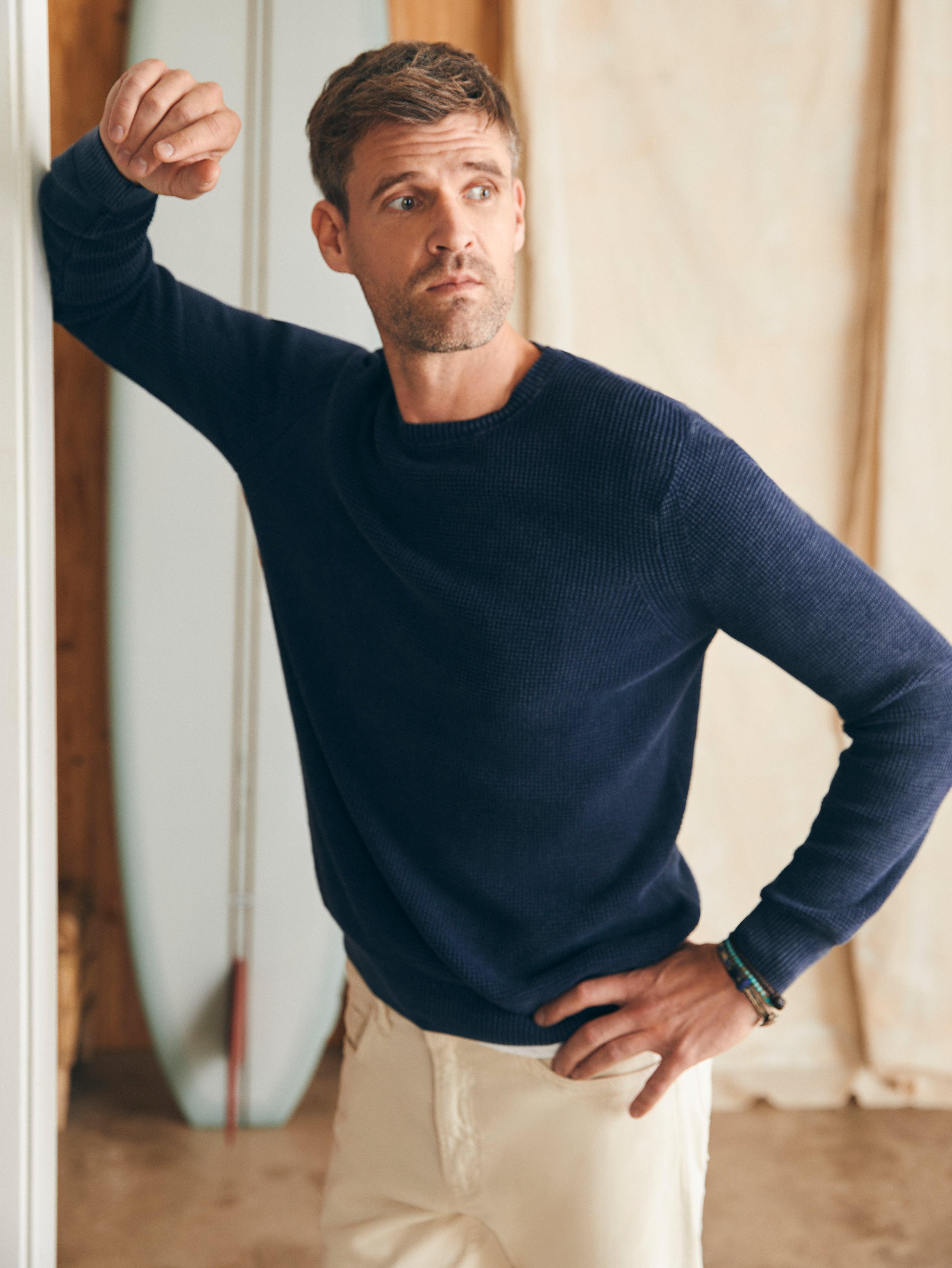 Sunwashed Crewneck Sweater - Blue Nights Male Product Image