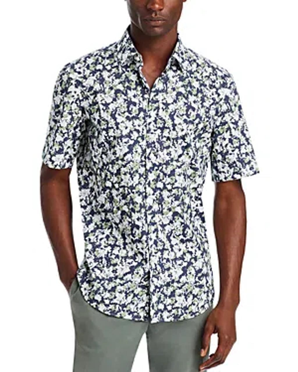 Printed Short Sleeve Shirt In Open Green Product Image