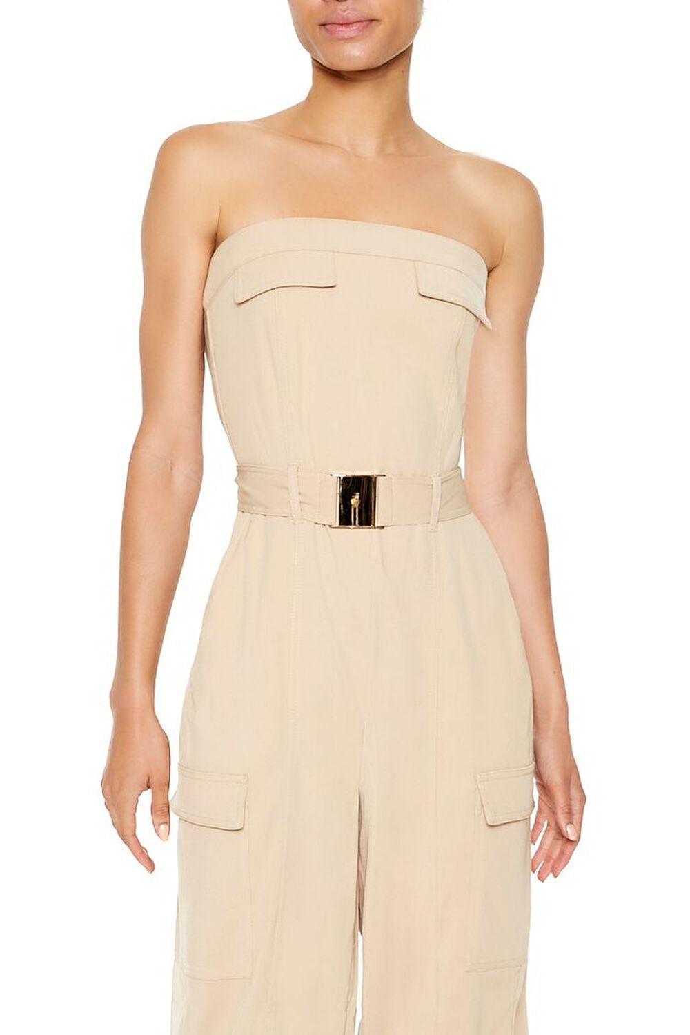 Belted Strapless Cargo Jumpsuit | Forever 21 Product Image