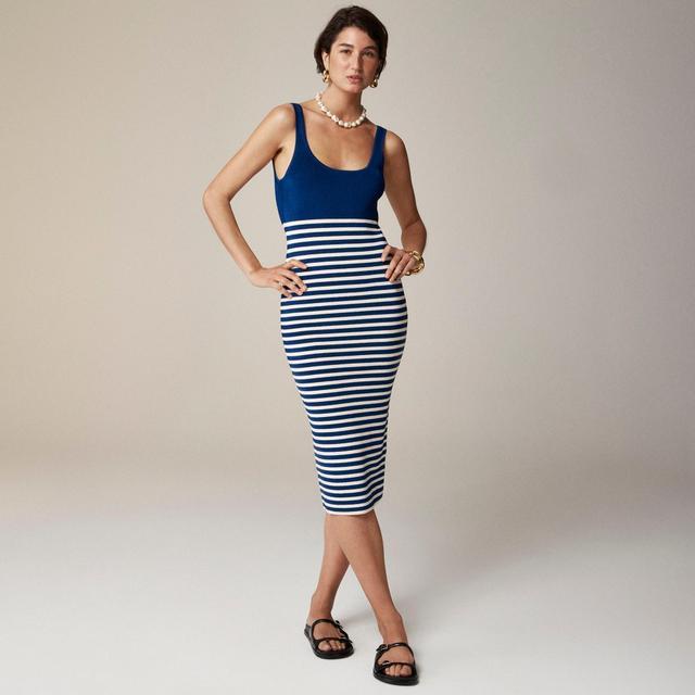 Cyan sweater-dress in stripe Product Image