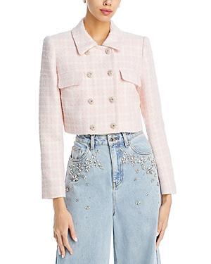Womens Boucl Check Crop Jacket Product Image
