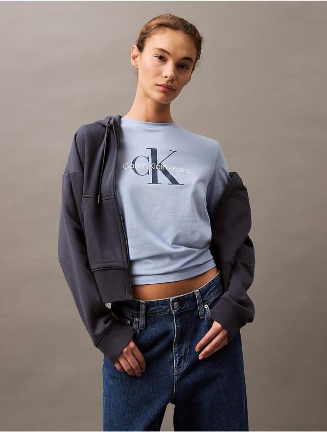 Calvin Klein Womens Monogram Logo Tee - White - S Product Image