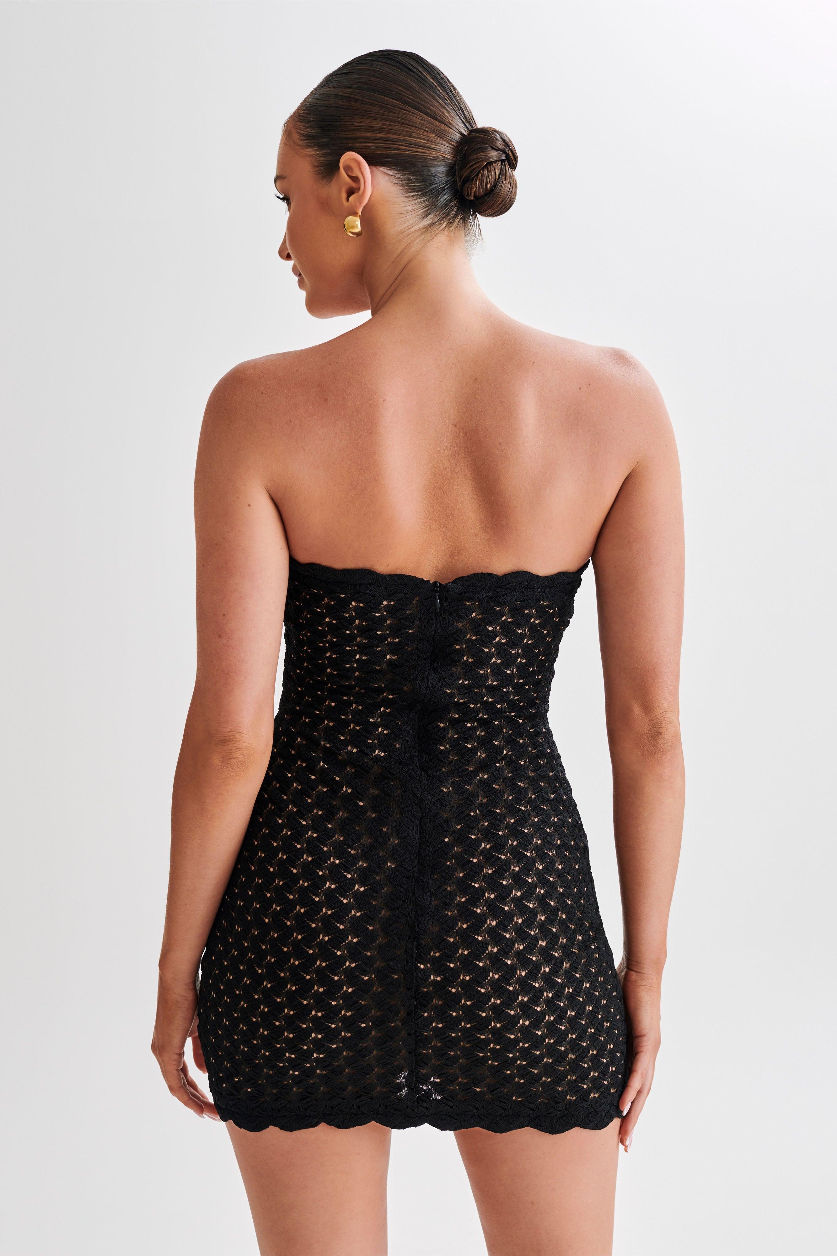 Amadea Lace Mini Dress - Black Product Image