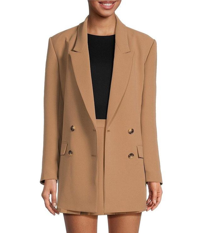 Gianni Bini Coordinating Olivia Crepe Notch Lapel Long Sleeve Oversized Button Front Blazer Product Image