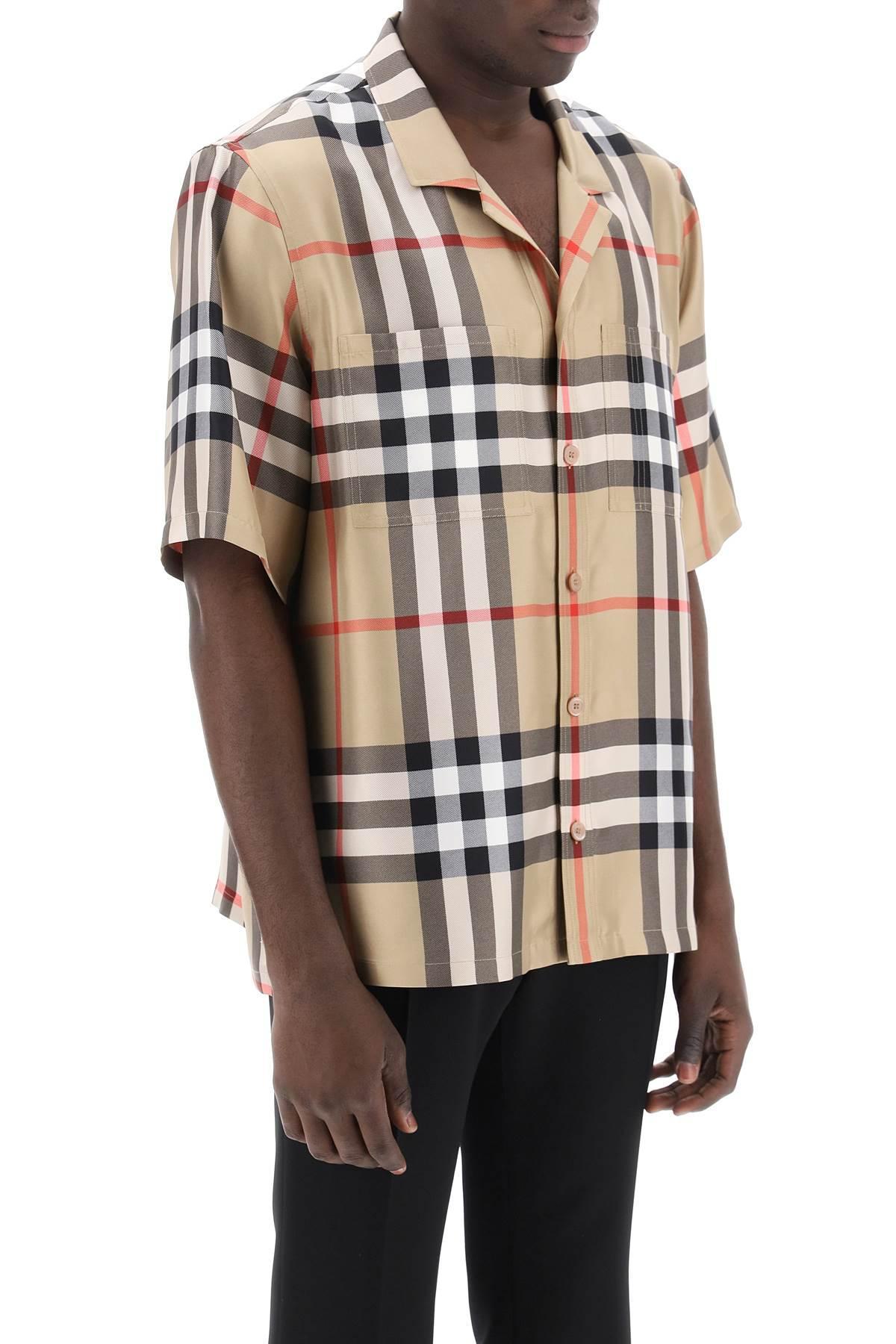 BURBERRY Bowling Shirt In Tartan Silk In Mixed Colours Product Image