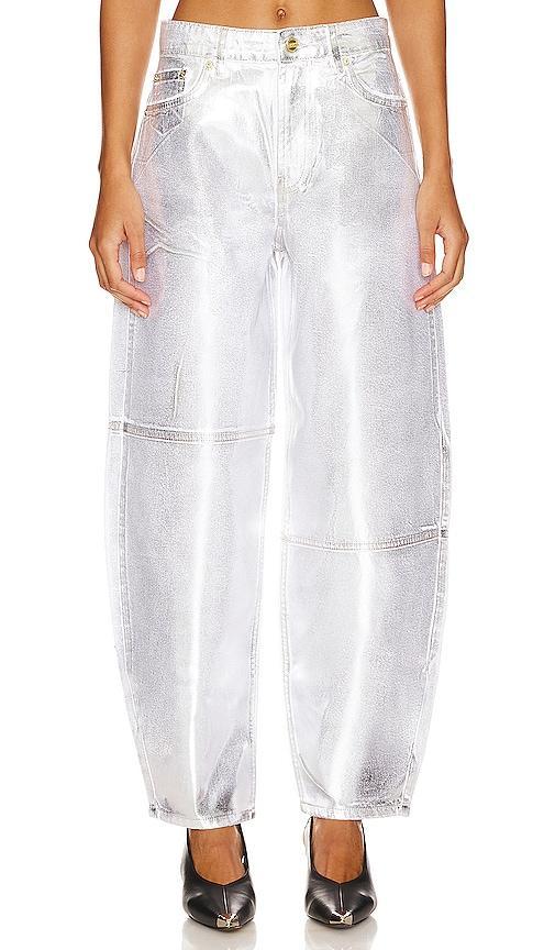 Womens Wide-Leg Foiled Metallic Jeans Product Image