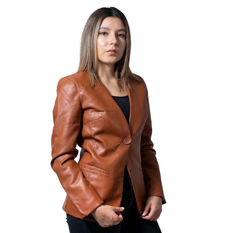 Womens Nine West Single-Button V-Neck Blazer Product Image