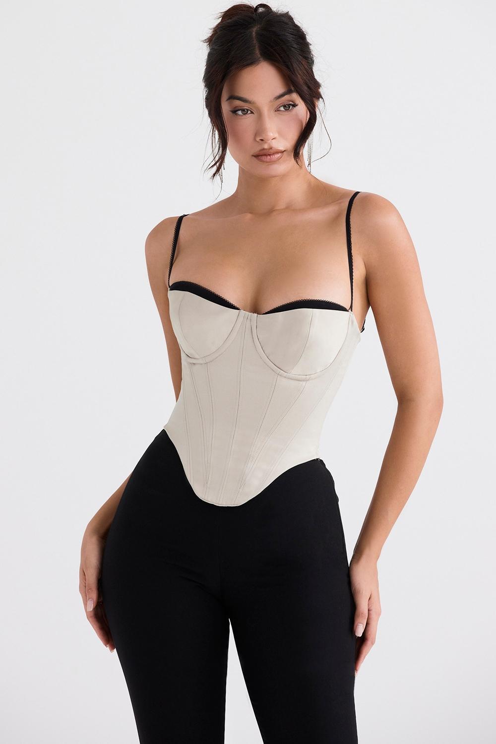 Luette Beige Satin Underwired Corset Product Image