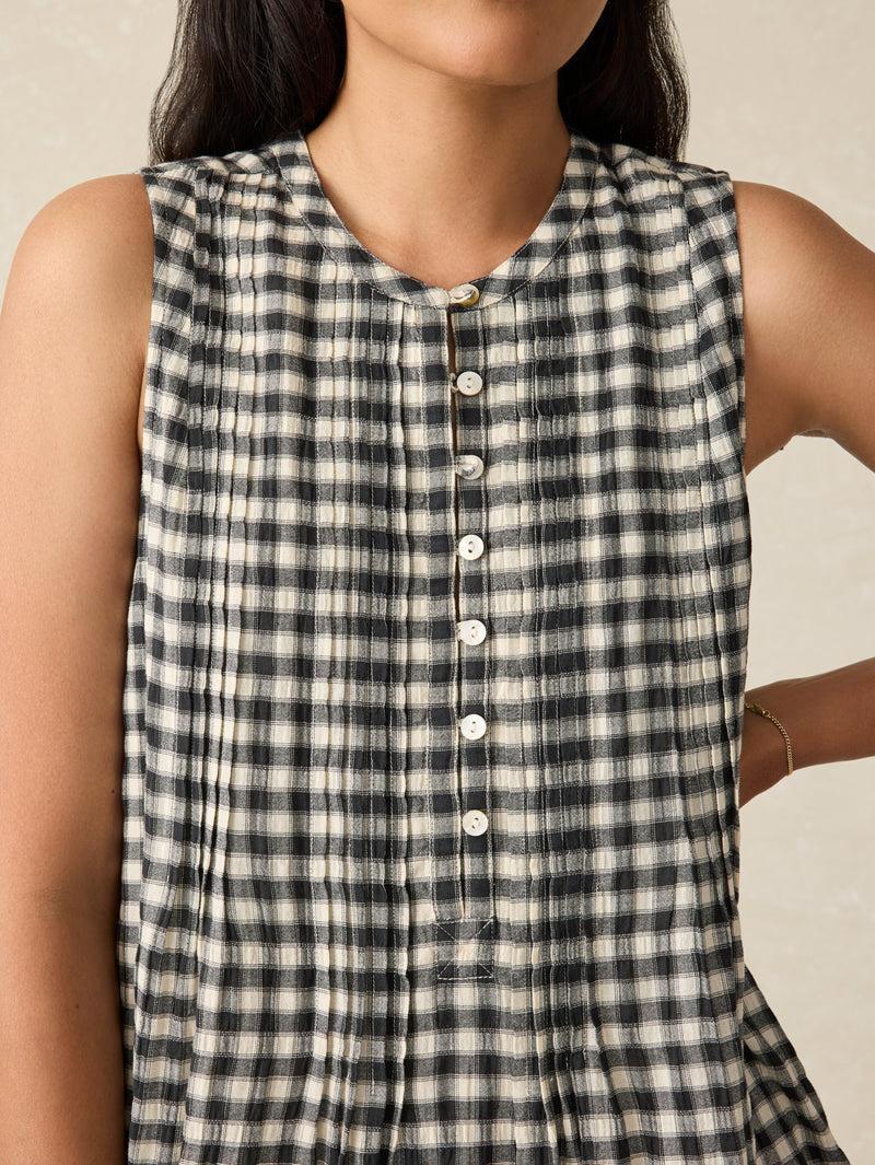 Isha Gingham Dress - Moonlit Gingham Product Image