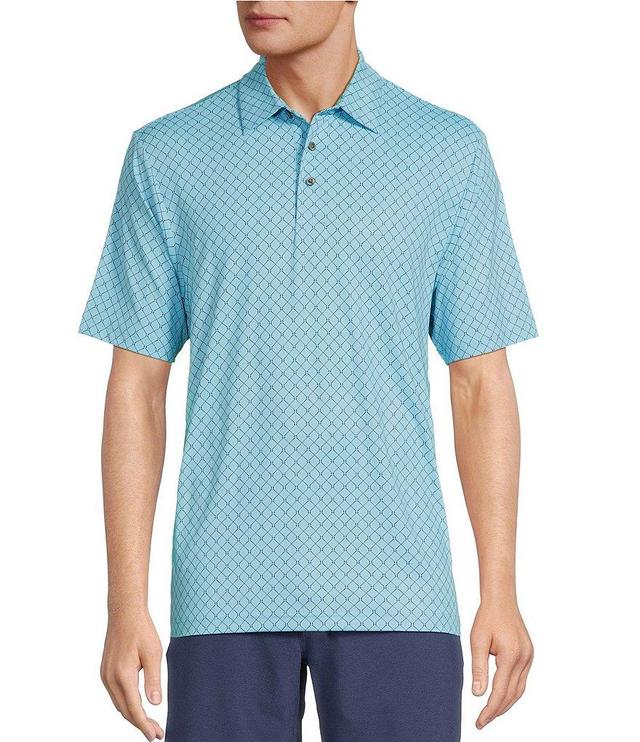 Roundtree & Yorke Performance Short Sleeve Argyle Club Print Polo Shirt Product Image