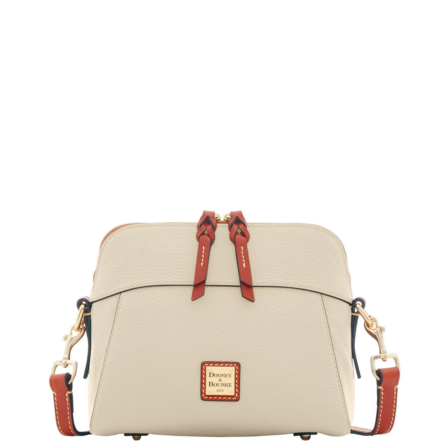 Dooney & Bourke Womens Pebble Grain Cameron Crossbody Leather Shoulder Bag in Bone Product Image