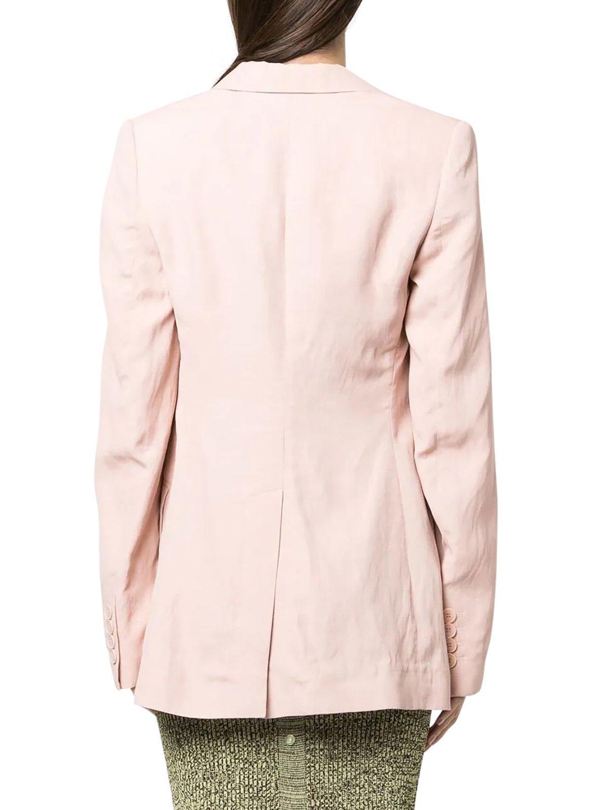 Buttoned Single-breasted Blazer In Pink Product Image