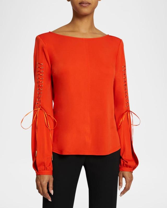 Livi Lace-Up Jersey Top Product Image