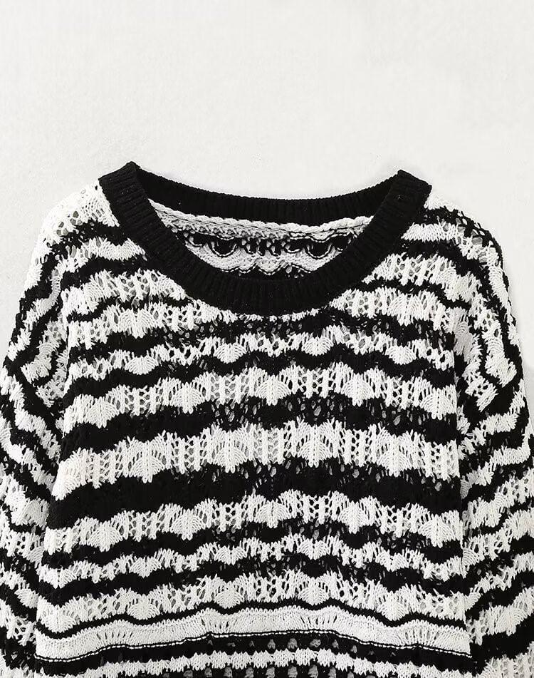 Crew Neck Striped Sweater Product Image