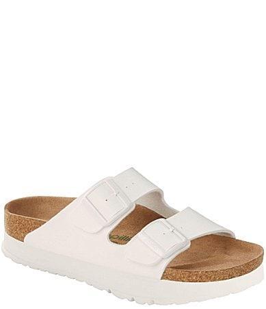 Birkenstock Womens Arizona Platform Flex - Shoes White/Brown Product Image