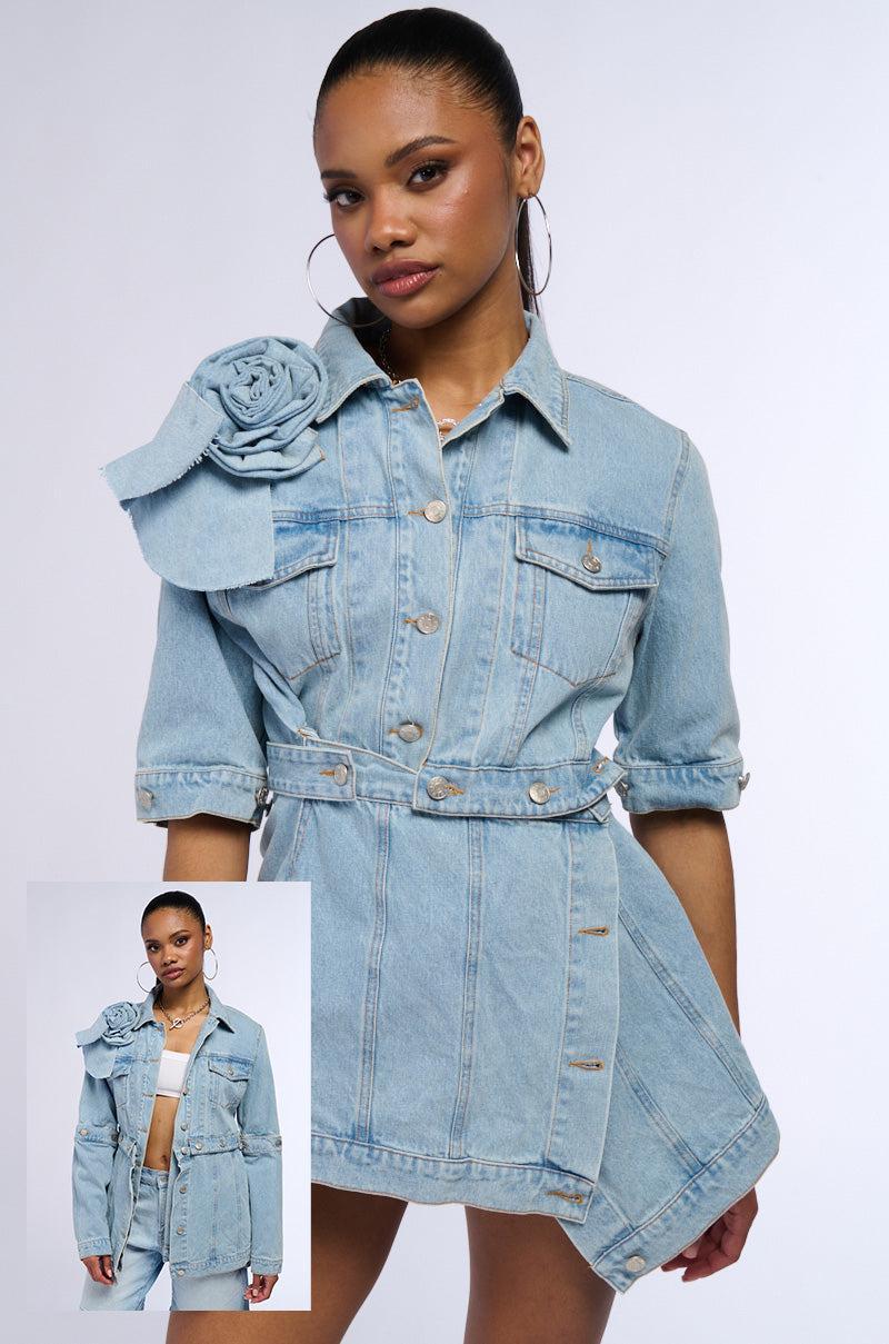 DENIM ROSETTE JACKET Product Image