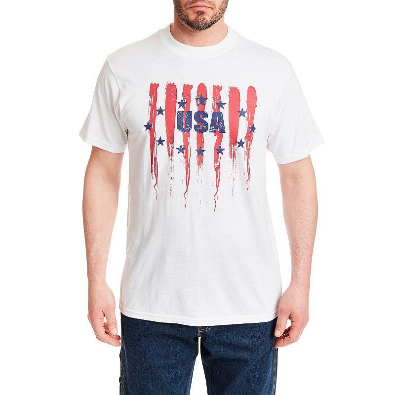 Mens Smiths Workwear Patriotic Tee Grey Gray 419 Product Image