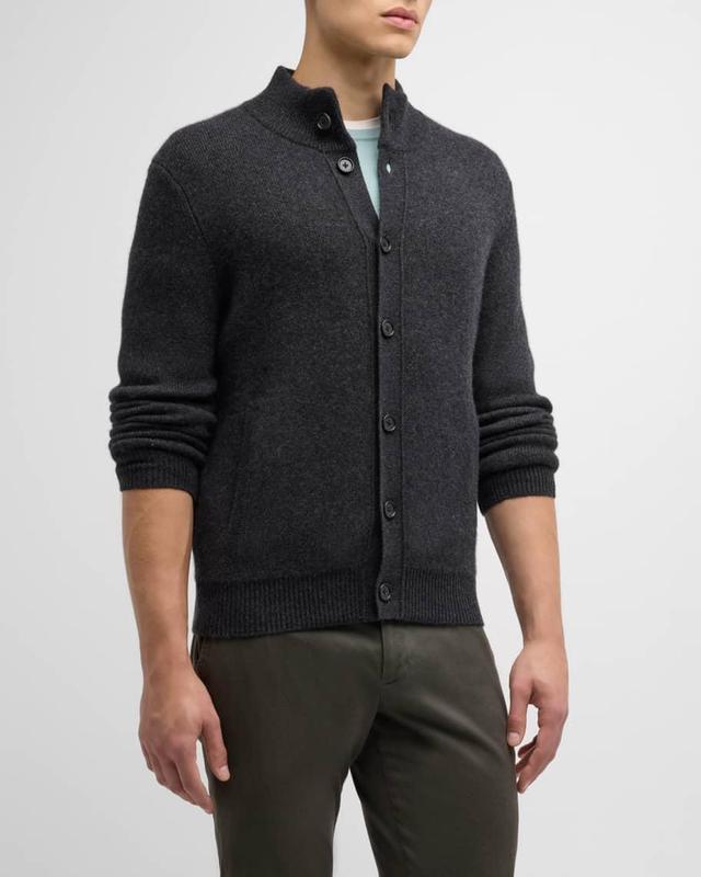 Mens Mock Neck Cashmere Cardigan Product Image