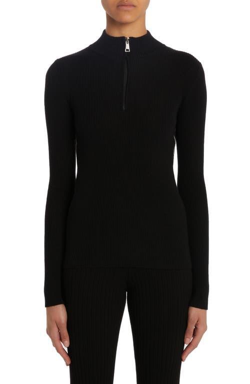 Moncler Turtleneck Virgin Wool Quarter Zip Sweater Product Image